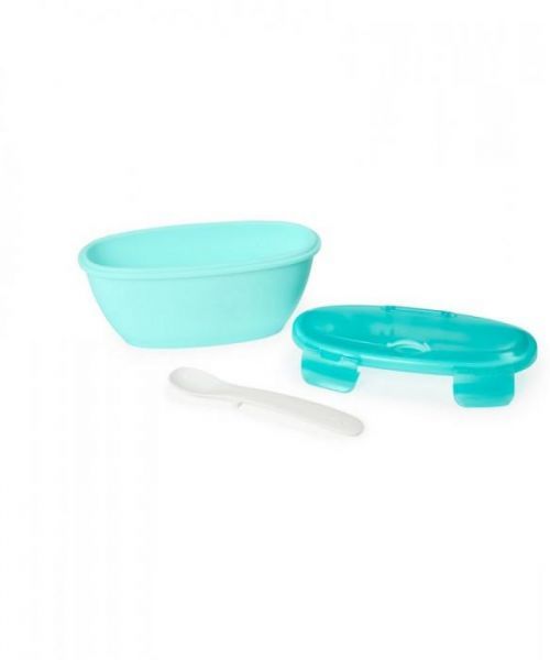 SKIP HOP MISKA S LYZICKOU V OCHRANNOM PUZDRE EASY SERVE TEAL 240ML, 3M+