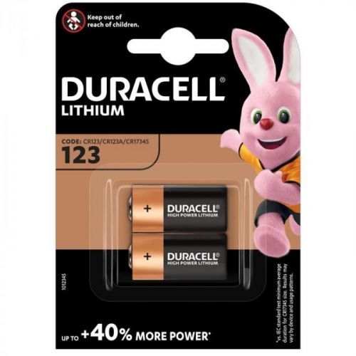 Batéria alkalická Duracell CR123A, blistr 2ks...