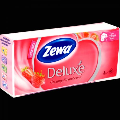 Zewa Deluxe Aroma Creamy Strawberry papierové hygienické vreckovky 90ks