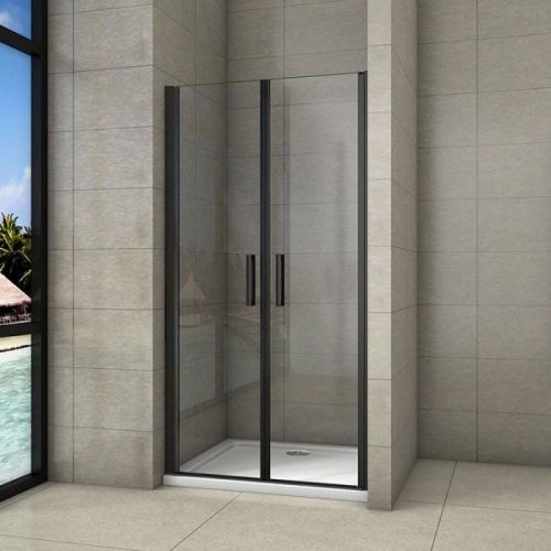 H K - Sprchové dveře dvoukřídlé BLACK SAFIR D2 100, 96-100 x 200 cm (SE-BLACKSAFIRD2100)