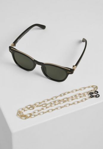 Urban Classics Sunglasses Italy with chain black/gold/gold - One Size