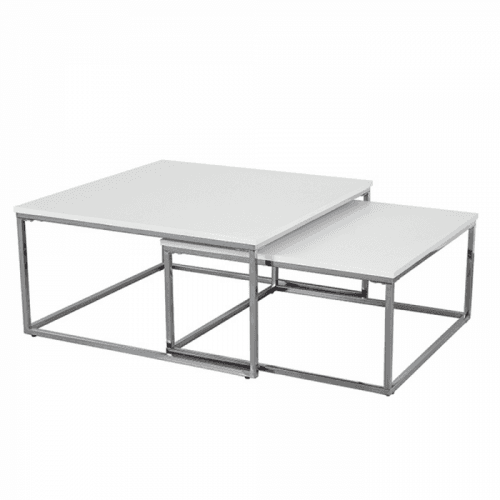 Konferenční stolek, chrom / bílá, ENISOL TYP 1