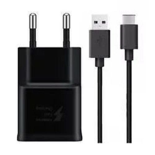 EP-TA200EBE + EP-DR140ABE Samsung Type C Cestovní nabíječka Black (Bulk)