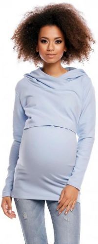 Modrá tehotenská mikina s kapucňou 1473 - S/M