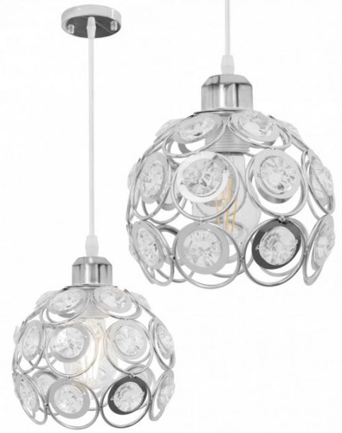 Stropné svietidlo TooLight Loft Crystal I strieborné