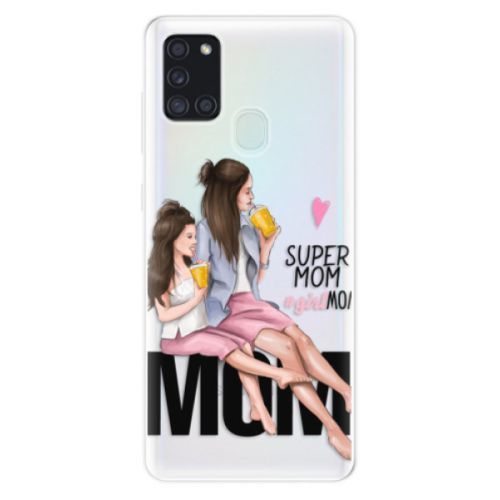 Odolné silikónové puzdro iSaprio - Milk Shake - Brunette - Samsung Galaxy A21s