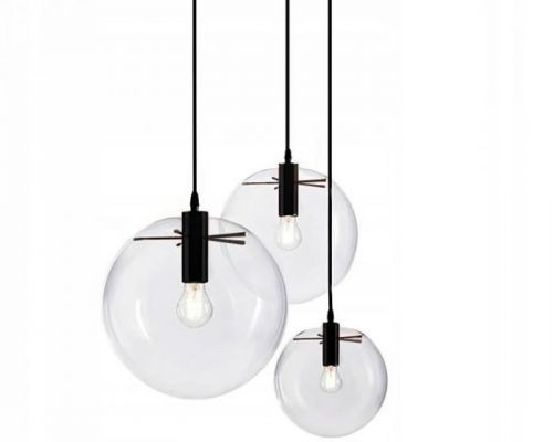 Stropné svietidlo Lassi Black 30 cm transparentné