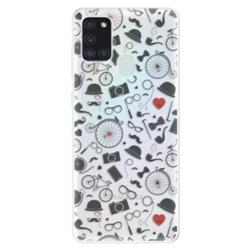 Odolné silikónové puzdro iSaprio - Vintage Pattern 01 - black - Samsung Galaxy A21s