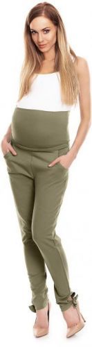 Tehotenské tepláky s pásom 0135 - kaki - S/M