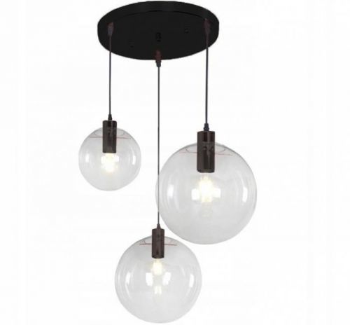 Stropné svietidlo Lassi Black 20 + 25 + 30 cm transparentné