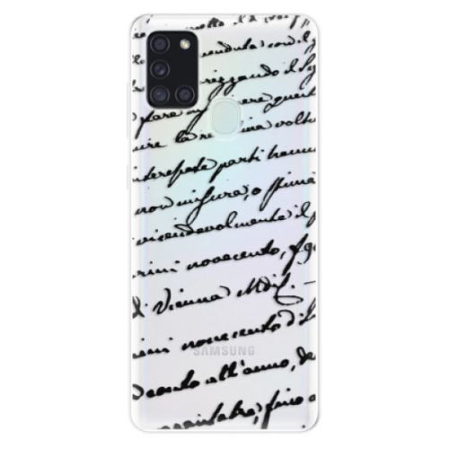 Odolné silikónové puzdro iSaprio - Handwriting 01 - black - Samsung Galaxy A21s