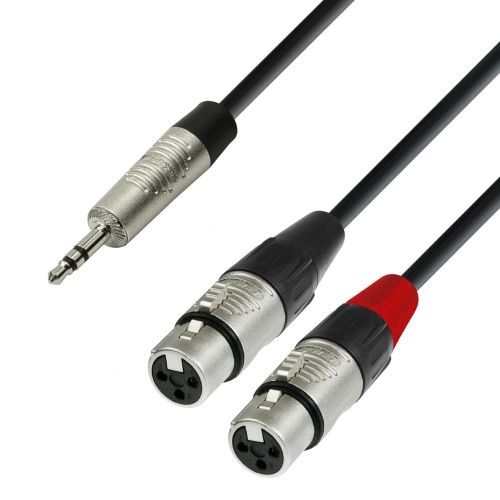 Adam Hall Cables K4 YWFF 0180 - Audiokabel REAN 3,5 mm Klinke stereo auf 2 x XLR