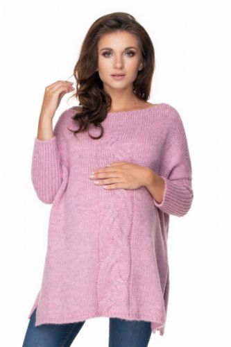 Tehotenský oversize sveter 30075 - fialový - Uni