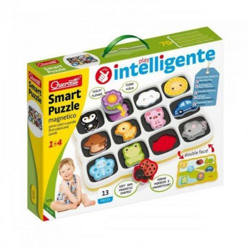 Quercetti Smart Puzzle magnetico first colors and words – magnetická skládačka