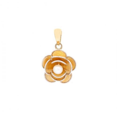 Zlatý prívesok RUŽIČKA S PERLOU