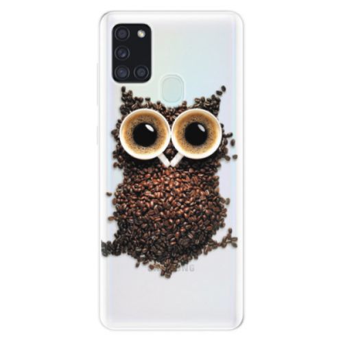 Odolné silikónové puzdro iSaprio - Owl And Coffee - Samsung Galaxy A21s