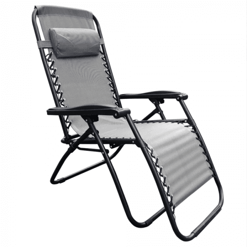 Zahradní polohovací křeslo, světle šedá, GERALD