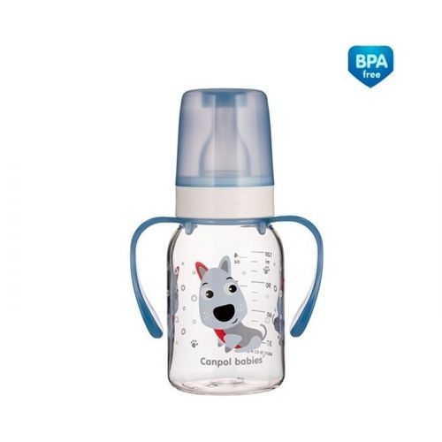 CANPOL BABIES DOJCENSKA FLASA PLAST S DRZIAKMI CUTE ANIMALS 120ML 3M+
