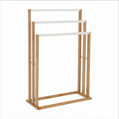 Stojan na ručníky, bambus/bílá, KOMO NEW