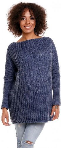 Modrý sveter pre tehotné ženy 30043C - Uni