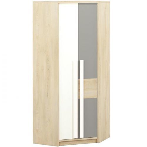 Rohová skriňa  01 Drop Buk Fjord/Biely/Šedá Platina