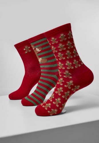 Urban Classics Christmas Gingerbread Lurex Socks 3-Pack multicolor - 39–42