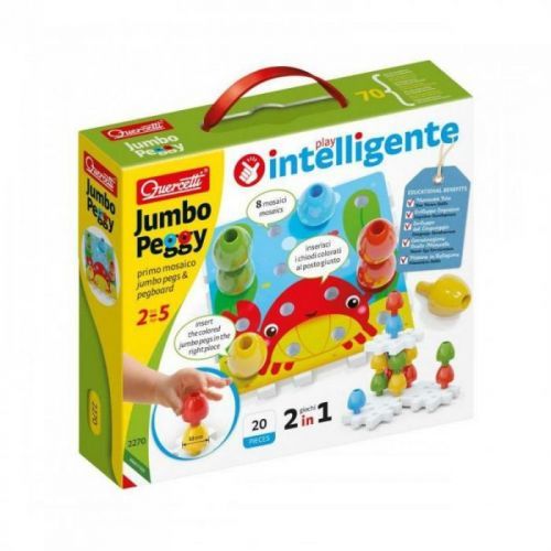 Quercetti Jumbo Peggy jumbo pegs & pegboard – mozaika s velkými kolíčky