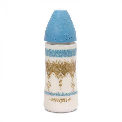Suavinex PREMIUM Láhev 360 ml SILIKON - SVĚTLE MODRÁ