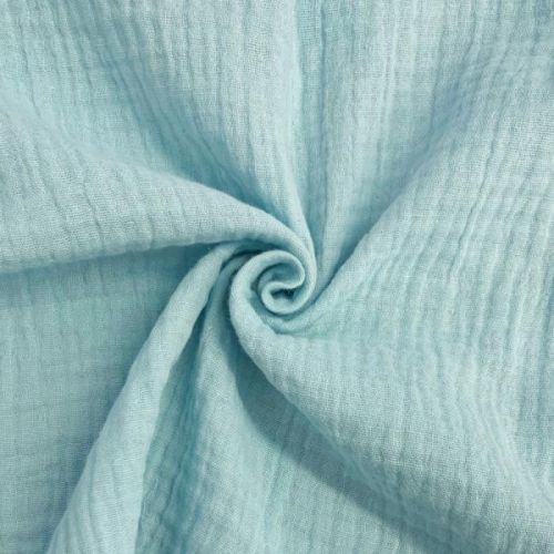 Dvojitá gázovina/mušelín light blue GOTS