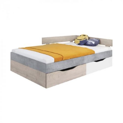 Meblar  Posteľ Sigma SI16 Farba: beton/biela/dub