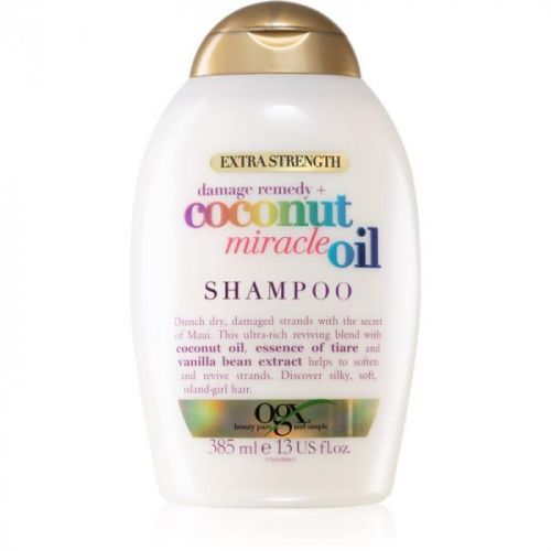 OGX Coconut Miracle Oil posilňujúci šampón pre poškodené vlasy s kokosovým olejom 385 ml