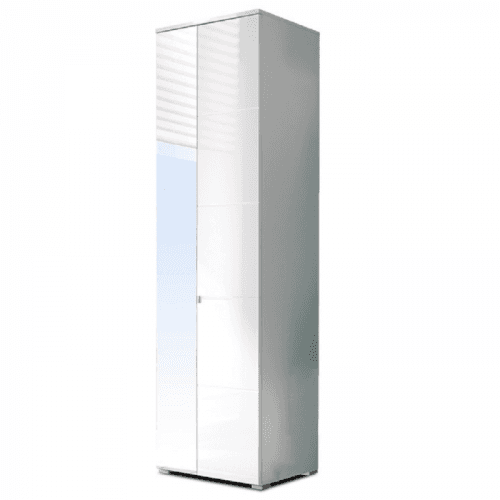 Skříň, bílá extra vysoký lesk, SPACE