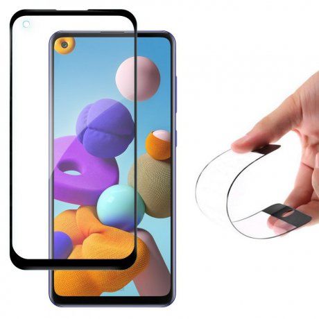 MG Full Cover Flexi Nano Hybrid ochranné sklo na Samsung Galaxy A21S, čierne