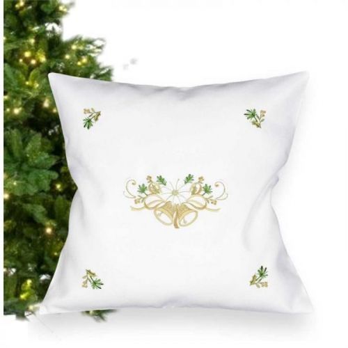 Forbyt, Povlečenie na vankúš, Zvončeky s vianočné hviezdou, smotanová, 40 x 40 cm