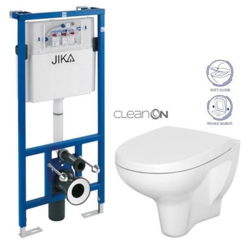 JIKA - předstěnový instalační systém bez tlačítka + WC CERSANIT ARTECO CLEANON + SEDÁTKO (H895652 X AT1)
