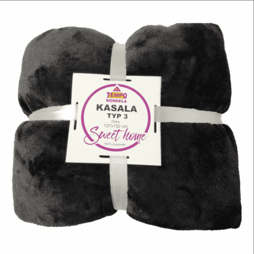 Oboustranná deka, černá, 127x152, KASALA TYP 3