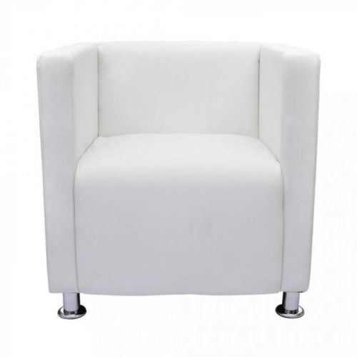 Hranaté křeslo umělá kůže Dekorhome Bílá