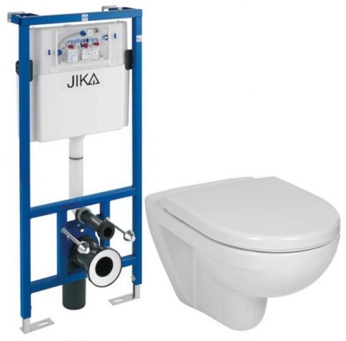 JIKA - předstěnový instalační systém bez tlačítka + WC JIKA LYRA PLUS + SEDÁTKO DURAPLAST (H895652 X LY6)