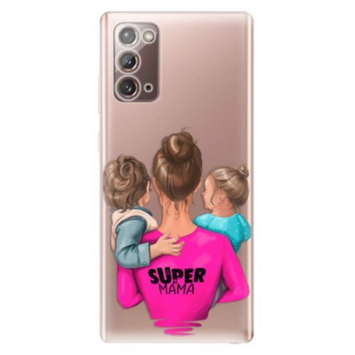 Odolné silikónové puzdro iSaprio - Super Mama - Boy and Girl - Samsung Galaxy Note 20