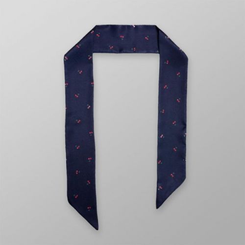 Hodvábna šatka s potlačou červených višní 12112