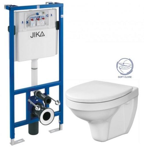 JIKA - předstěnový instalační systém bez tlačítka + WC CERSANIT DELFI + SOFT SEDÁTKO (H895652 X DE2)