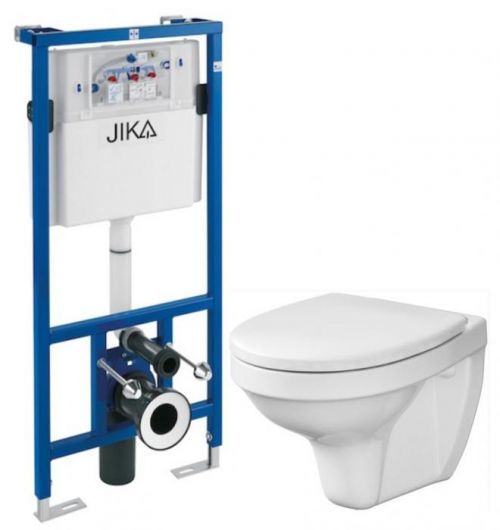 JIKA - předstěnový instalační systém bez tlačítka + WC CERSANIT DELFI + SEDÁTKO (H895652 X DE1)