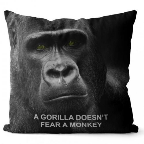 Vankúš Gorilla doesn't fear (Veľkosť: 40 x 40 cm)