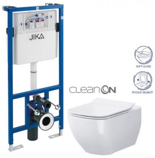 JIKA - předstěnový instalační systém bez tlačítka + WC OPOCZNO CLEANON METROPOLITAN + SEDÁTKO (H895652 X ME1)