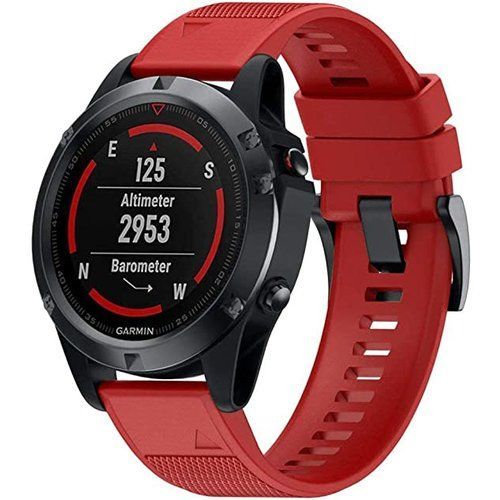 Tactical 669 Silikonový Řemínek pro Garmin Fenix 5X/6X QuickFit 26mm Red
