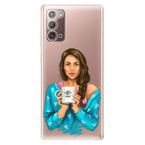 Odolné silikónové puzdro iSaprio - Coffe Now - Brunette - Samsung Galaxy Note 20