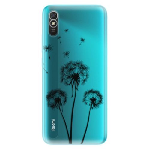 Odolné silikónové puzdro iSaprio - Three Dandelions - black - Xiaomi Redmi 9A