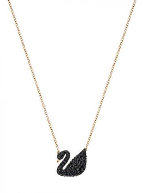 Swarovski Retiazka 'Swan'  ružové zlato / čierna