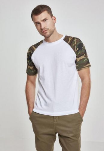 Urban Classics Raglan Contrast Tee wht/woodcamo - 2XL