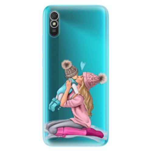 Odolné silikónové puzdro iSaprio - Kissing Mom - Blond and Boy - Xiaomi Redmi 9A